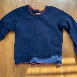 Madewell Navy Cropped Sweatshirt, Size S